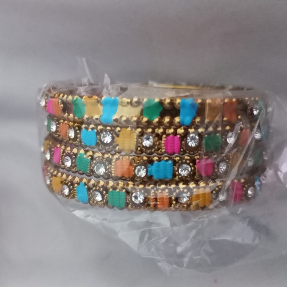 Bangle set from Pakistan gold multicolored - Picture 2 of 6